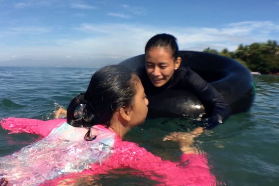 A photo of Jenny and her daughter, Miss A, swimming. Photo taken by Jenny Blancaflor